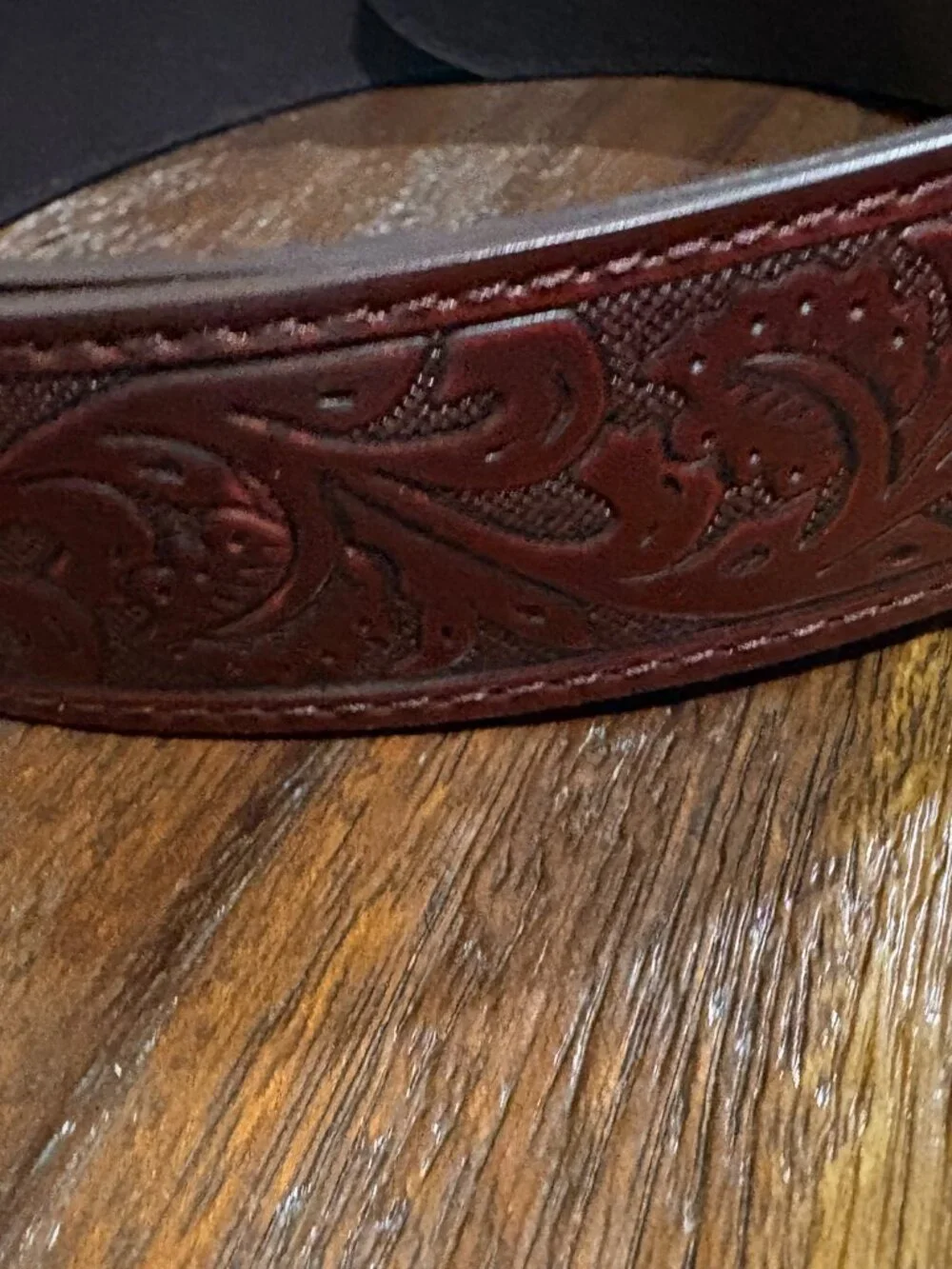 Western Longhorn Skull Buckle  Brown Printed Leather Belt  XL NEW